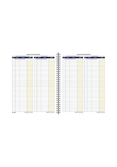 Adams Bookkeeping Record Book, Monthly Format, 8.5 X 11 Inches, White Afr71 2-pack