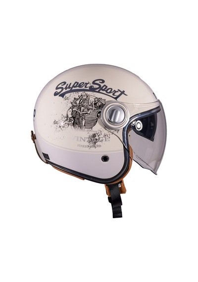Nukro B-108 Super Sport Yazlık Motosiklet Kaskı Krem Gri