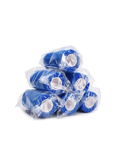 12 Adet Kendinden Yapışkanlı Elastik Koban Bandaj-kendine Yapışan Coban Mavi Renkli 10 Cm X 4,5 Metre