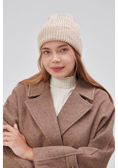 Derikem Basic Şık Standart Lüks Unisex Tiftik Bere Bej