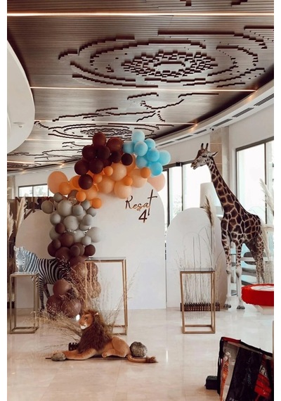Safari Temalı Balon Zinciri Soft Renkler
