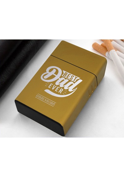 Bk Gift Kişiye Özel İsimli Babalar Günü Tasarımlı Sarı Metal Sigara Tabakası ,babalar Günü Hediyesi , Babaya Hediye , Sigara Tabakası-13