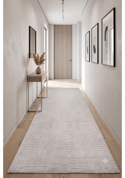 Villadia Home Textile Bambu Kaymaz Taban Dört Mevsim Yıkanabilir Kesme Yolluk Halı Koridor Mutfak Salon Yatak Oturma Çocuk Odası Koridor Antre Vd9001gri Gri