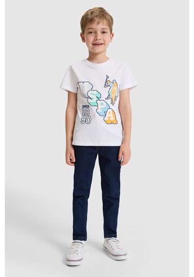 U.s. Polo Assn. Erkek Çocuk Beyaz Tişört 50327027-vr013
