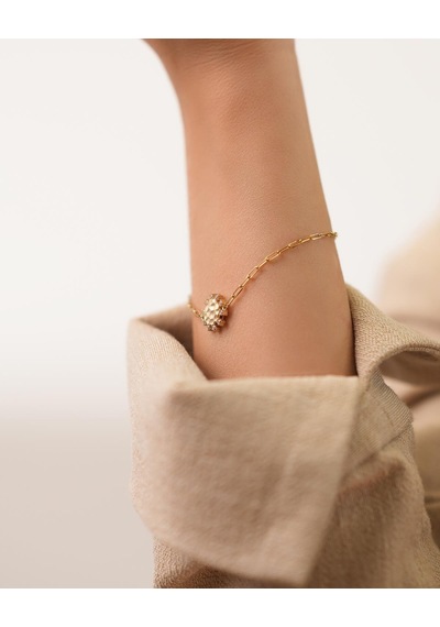 Debora Jewelry 14 Ayar Altın Güneş Detaylı Taşlı Bileklik