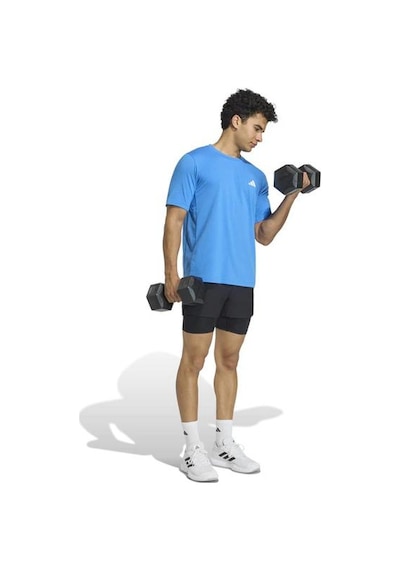 Adidas Workout Essentials Feelready Erkek Mavi Yuvarlak Yaka Tişört Mavi