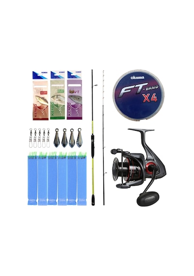Yek Outdoor Hazır Tekne Oltası Seti Okuma Orata Tekne Kamışı 202cm 150-200gr 2 Parça Olta Kamışı&okuma Ceymar C-8000a 7+1bb Olta Makinesi