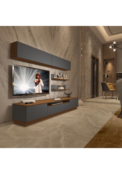 Decoraktiv Trendstyle 5s Mdf Tv Ünitesi Tv Sehpası Ceviz - Antrasit