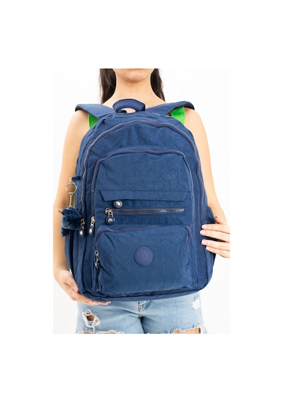 İthal Maymuncuk Hediyeli Ultra Hafif Çok Cepli Krinkıl Sırt Çantası Unisex Lacivert