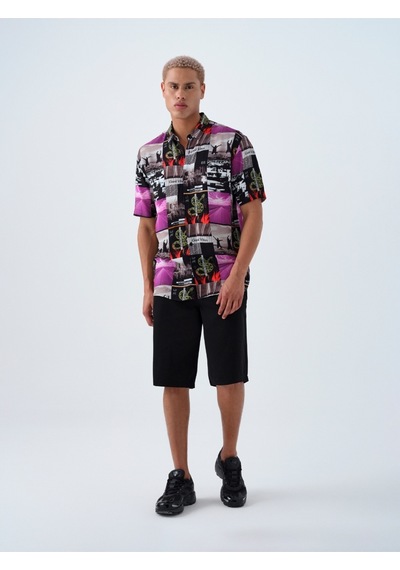 Baggy Fit Erkek Şort Siyah
