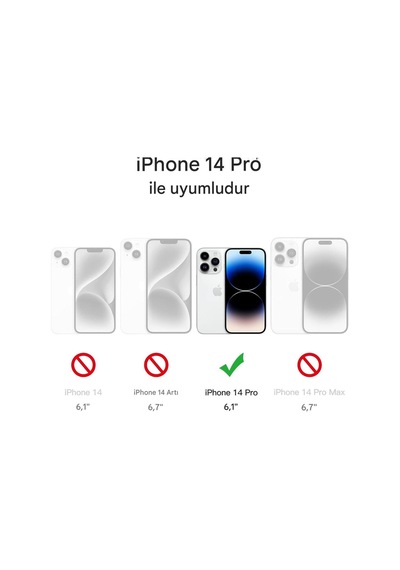 Apple Uyumlu iPhone 14 Pro Şeffaf Magsafe Kılıf Safe Şeffaf