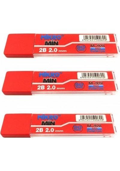 Kalem Ucu 2.0Mm 2B Mikro 2B Kalem Ucu 2Mm Kırmızı 3 Adet