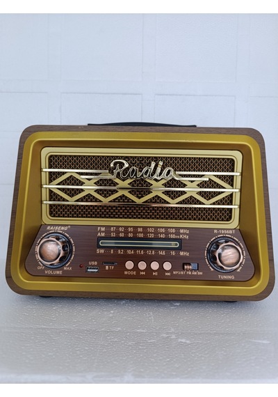 Bluetooth Hoparlör Fm Radyo Usb Tf Aux Ses Bombası Müzik Çalar Mp3 Çalar - Kahverengi- Tek Ebat