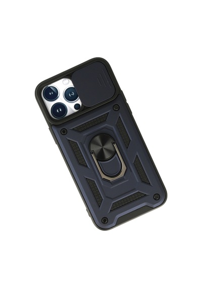 Apple iPhone  Uyumlu-  13 Pro Max Kılıf Pars Lens Yüzüklü Silikon - Lacivert
