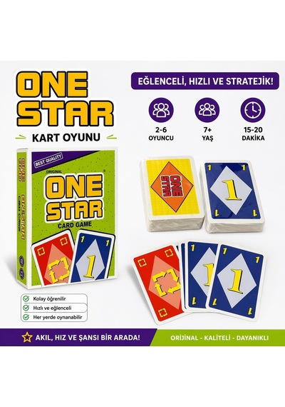 One Star Kart Oyunu 108 Kart Eğlenceli Aile Oyunu