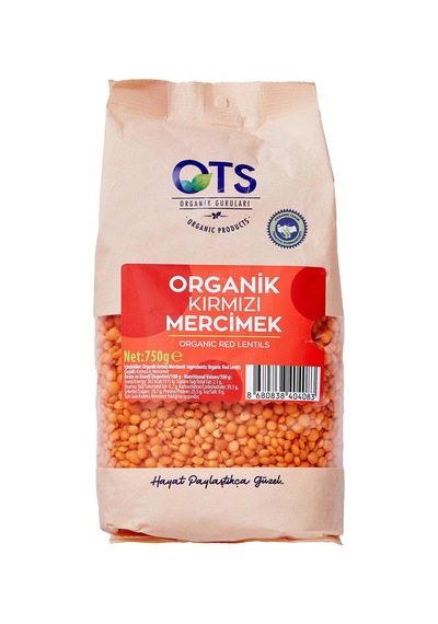 3 Adet Ots Organik Kırmızı Mercimek 750 G