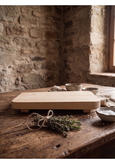Nest Woodtr Ham Doğal Ahşap Sunum Tahtası 30x20cm Dekoratif Tepsi Ahşap Ayaklı Sunumluk
