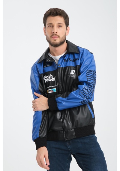 Rocqerx R-2384 Garni Nakış Detaylı Astarlı Deri Mont Saks