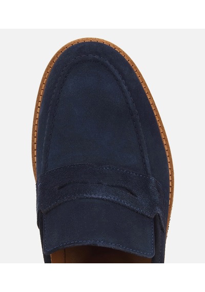 Hotiç Erkek Süet Deri Lacivert Klasik Loafer