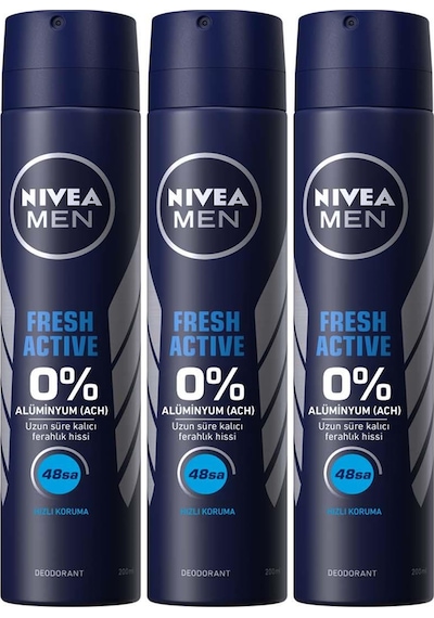 Nivea Fresh Active Erkek Sprey 3 x 200 ML