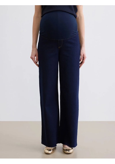 Lc Waikiki İndigo Karın Panelli Wideleg Hamile Jean Pantolon Indigo