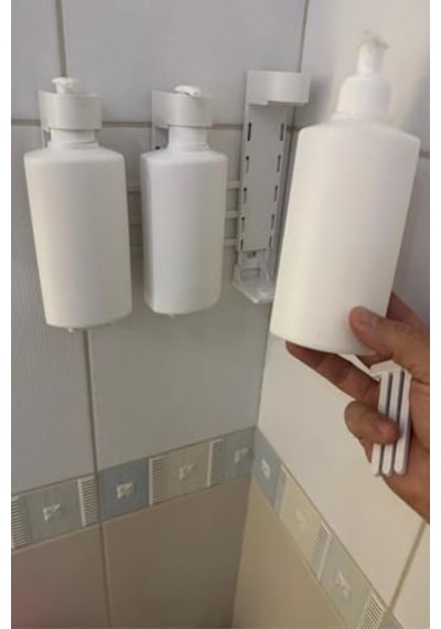 Duvara Asmalı Kilitli Aparatlı 3 Lü Banyo Seti Şampuan Duş Jeli Ve Saç Kremi Plastik Şişesi 400 Ml 1 Diğer
