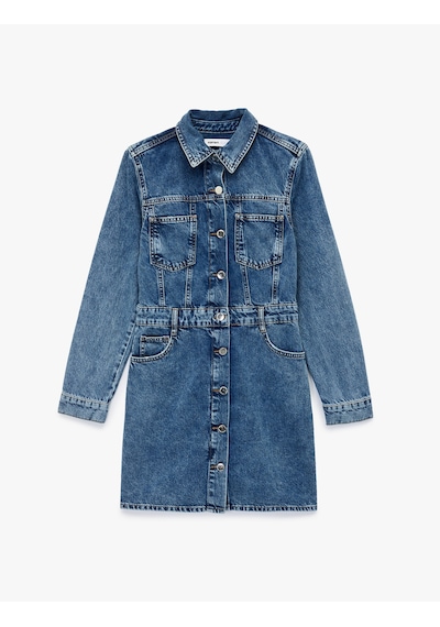 Koton Uzun Kollu Klasik Yaka Düğmeli Cep Detaylı A Kesim Mini Denim Elbise Orta İndigo 6wal80001md Indigo Koton Uzun Kollu Klasik Yaka Düğmeli Cep Detaylı A Kesim Mini Denim Elbise Orta İndigo 6wal80001md Indigo