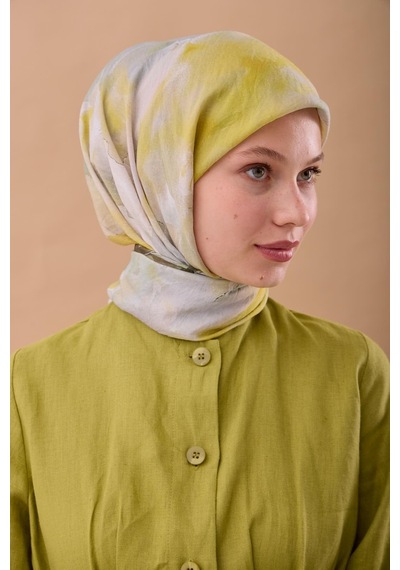 Silk Home Olinda İpek Eşarp 47004-06 Gri, Koyu Yeşil, Sarı, Çağla