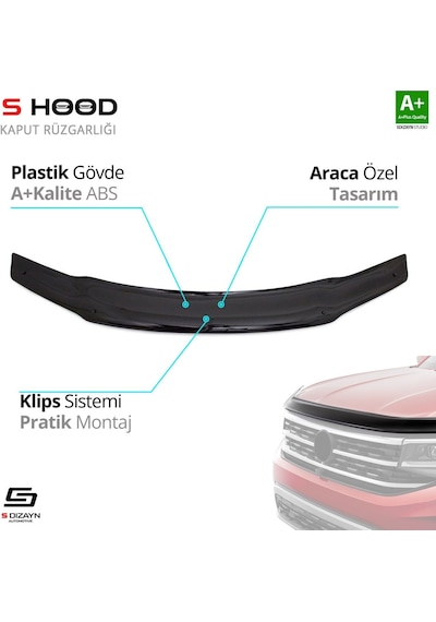 S-dizayn Fiat Palio Abs Plastik Kaput Rüzgarlığı 2005-2012 A+kalite