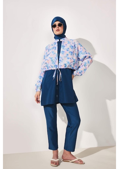 Defacto Regular Fıt Çiçekli 5li Burkini Mayo G7443ax26hsbe376 Mavi-be376