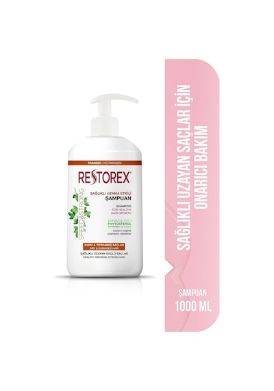 Restorex Speed Strong Kuru ve Normal Saçlar İçin Bakım Şampuanı 1.000 ml - Sarmaşık Özlü Uzama