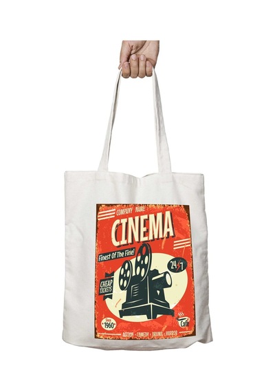 Art Hediye Cinema Company Name Sinema İki Tarafı Kalıcı Baskılı Yıkanabilir Okul Plaj Omuz Bez Çantası Çok Renkli