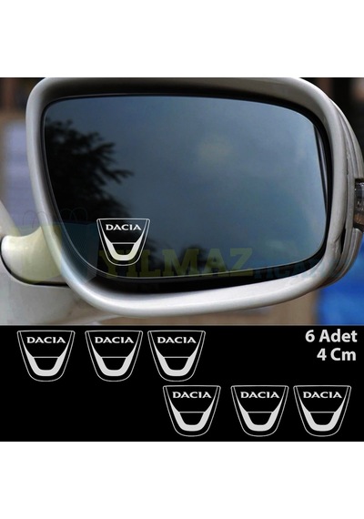 Dacia Logo Ayna Oto Sticker Yapıştırma Çıkartma Etiket 6 Adet 4-5 Cm Arasıdır