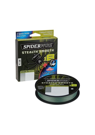 Spider Wire 8 Braid & Fluorocarbon Duo Spool System 150 & 50m Moss Green/clear