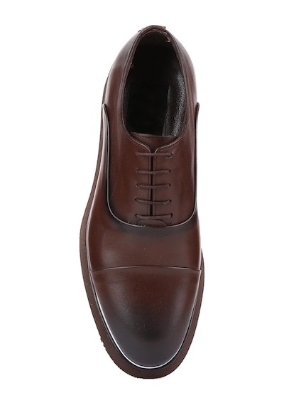 Shoetyle - Kahverengi Deri Bağcıklı Erkek Klasik Ayakkabı 250-2030-785-kahverengi Kahverengi