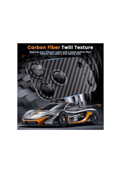 İphone 17 Pro Premium Ar+ Af+ Çerçeveli Tam Koruma Carbon Fiber Tasarım Kamera Lens Koruyucu