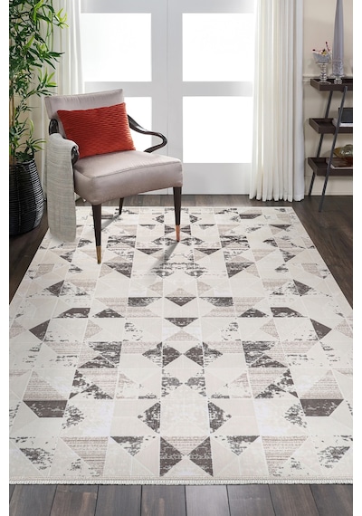 Bambu Saten Halı Kilim Salon Mutfak Koridor Yolluk Dokuma Makine Halısı Petra 4 Gri Kahverengi Kahverengi