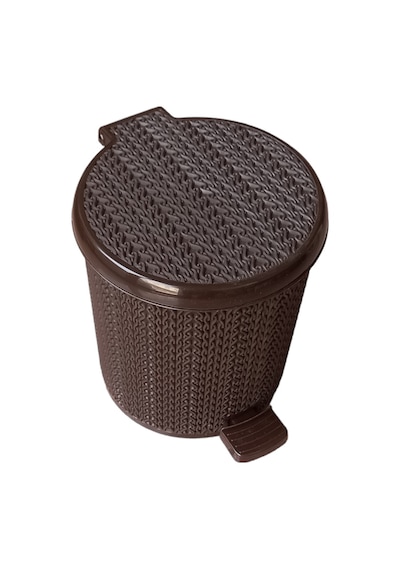 Banyo Wc Mini Çöp Kovası Pedallı Plastik 3,5 litre Kahverengi