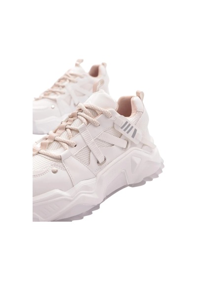 Dgn Kadın Bağcıklı Sneaker Ayakkabı Nude