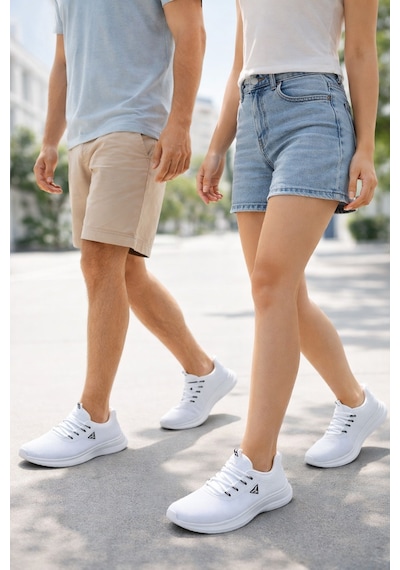 Velora Air Unisex Sneaker Hafif Nefes Alabilir Günlük Spor Ayakkabı Beyaz - Siyah