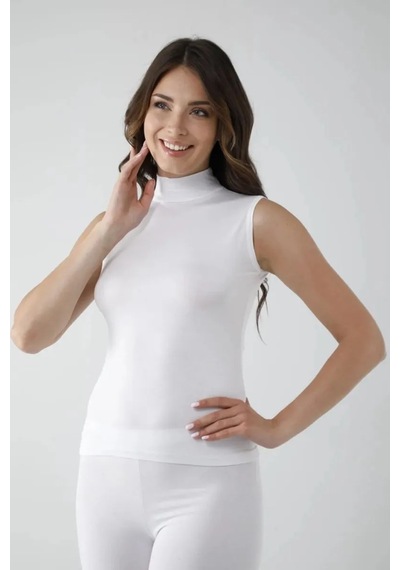 Jenerik Vivaldi Kadın Beyaz Sıfır Kol Balıkçı Body 350