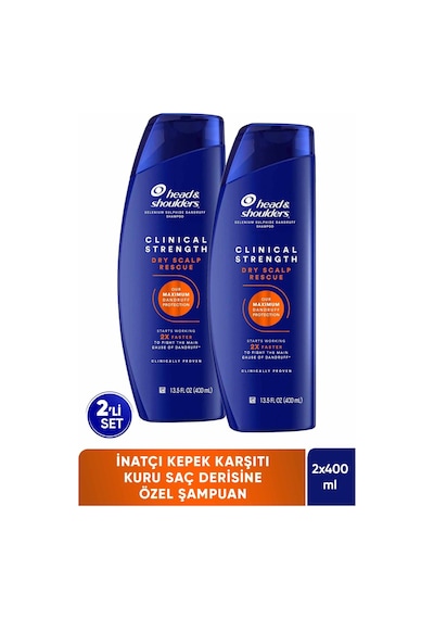 Clinical Strength Dry Scalp Rescue Kuru Saç Derisine Özel Şampuan 400 Ml X2 Adet