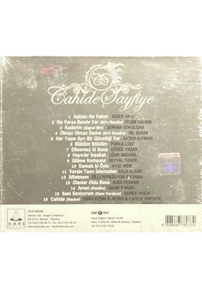 Plak Değildir Cd Dir Cd Cahide Sayfiye Açılmamış Jelatininde Cd
