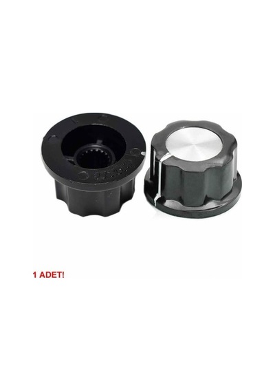 Plastik Pot Başlığı 16mm Siyah Gümüş Rotary Enkoder Ses Kontrol