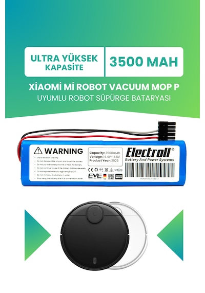 Xiaomi Mi Robot Vacuum Mop P Uyumlu Batarya 3500mah