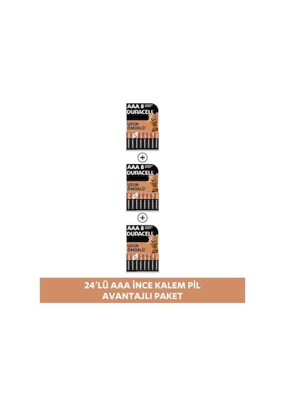 Alkalin Aaa İnce Kalem Pil, 1,5v Lr03 / Mn2400 , 8'li Paket X 3
