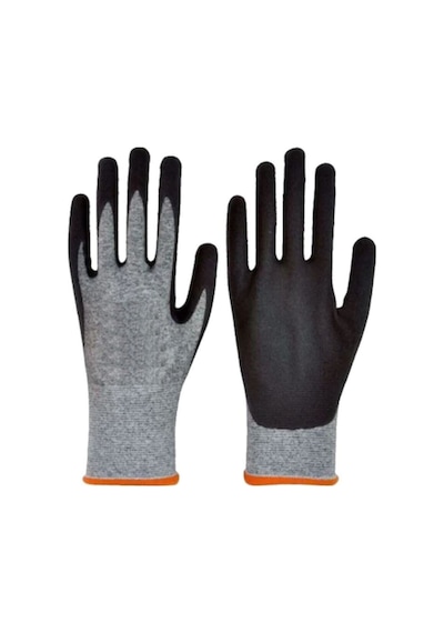 Siyah Gri Likralı Inşaat Montaj Eldiveni 10/xl 1 Çift Gri