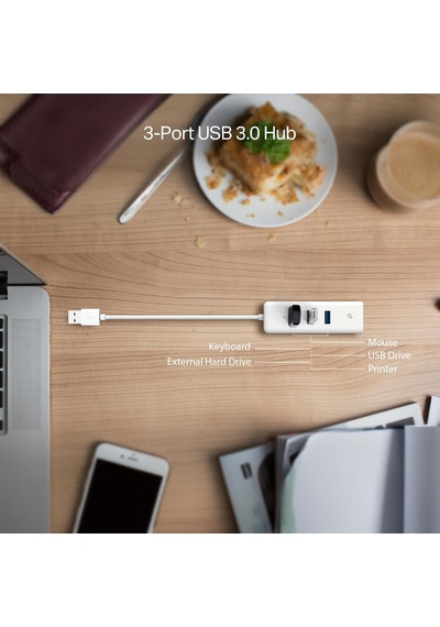 Ue330, Usb 3.0 3-port Hub Ve Gigabit Ethernet Adaptör İkisi Bir Arada Usb Adaptör