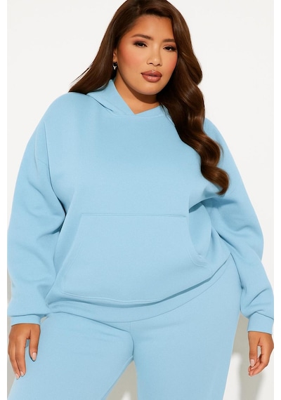 Benroma 3 İplik Penye Büyük Beden Unisex Sweatshırt Bebe Mavisi