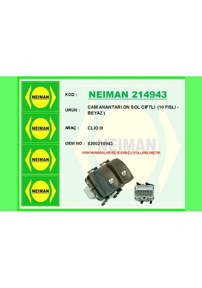 Cam - 794 - Anahtarı On Sol Cıftlı 10 Fıslı - Beyaz - Shopgpt - Clıo Iıı